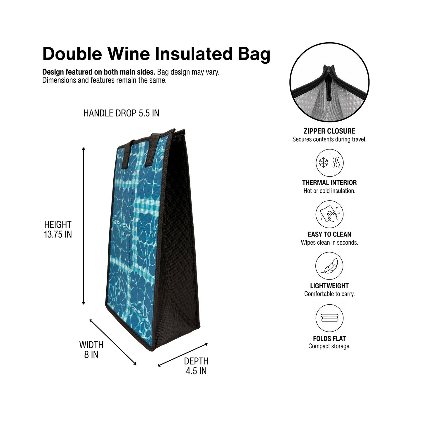 Hibiscus Cut Turq - Double Wine Insulated
