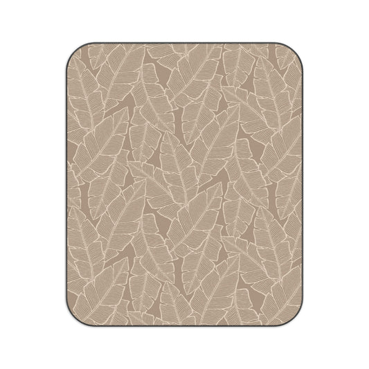 Leafcut Taupe Beach, Picnic & Play Blanket