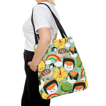 State Icons Aqua - All-Over Print Tote Bag