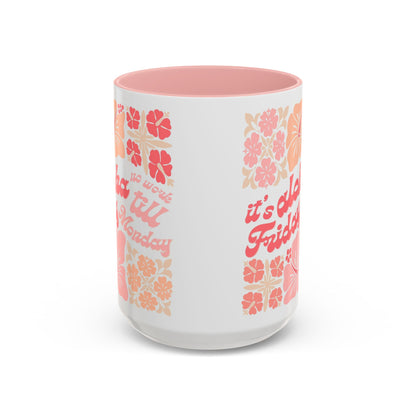 "It's Aloha Friday" Jigsaw Pink - Accent Coffee Mug