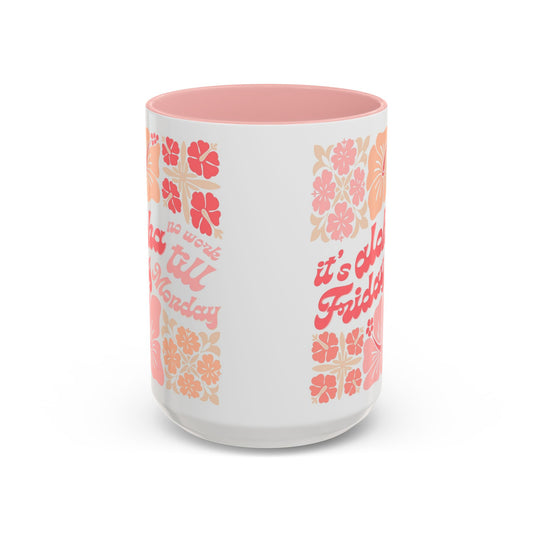 "It's Aloha Friday" Jigsaw Pink - Accent Coffee Mug