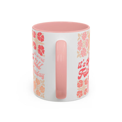 "It's Aloha Friday" Jigsaw Pink - Accent Coffee Mug
