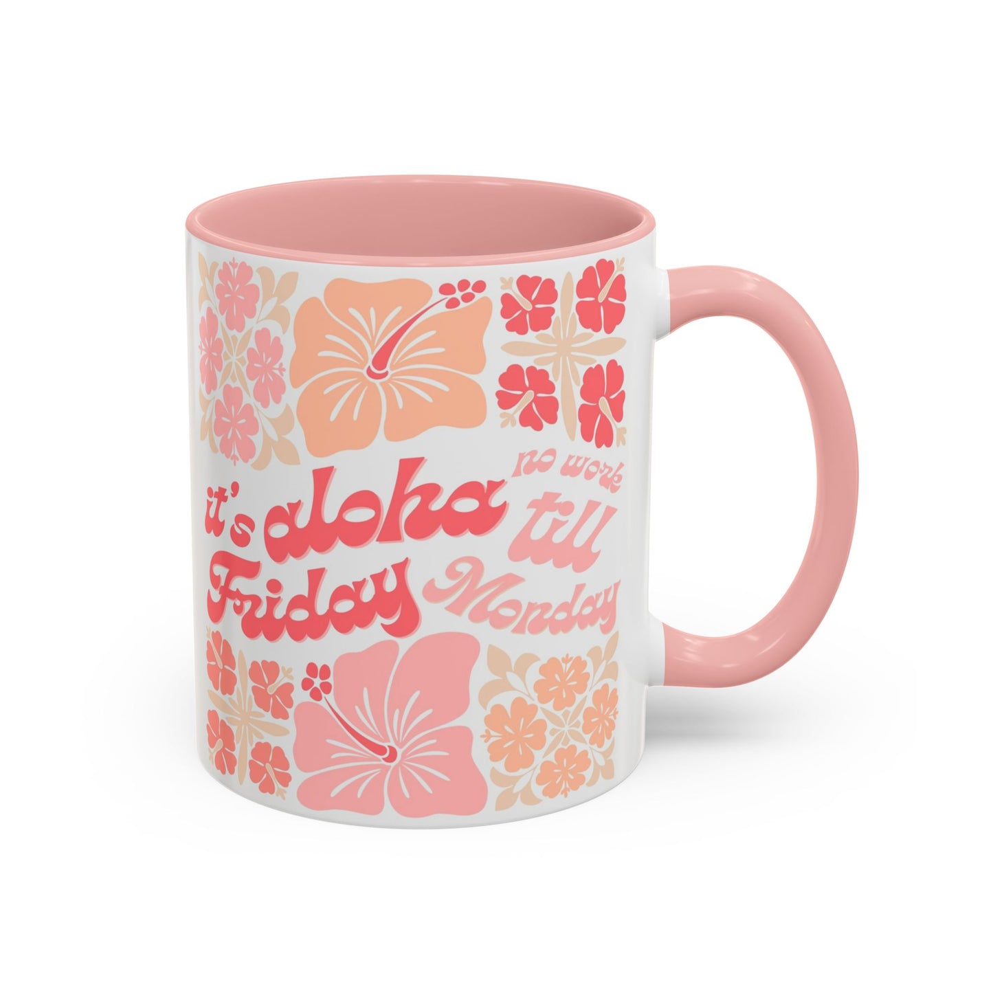 "It's Aloha Friday" Jigsaw Pink - Accent Coffee Mug