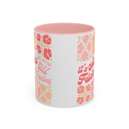 "It's Aloha Friday" Jigsaw Pink - Accent Coffee Mug