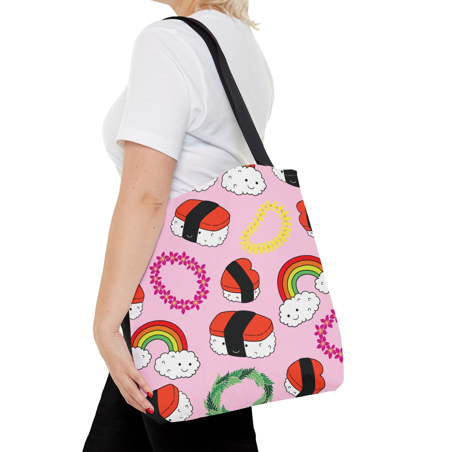 Musubi Clouds Pink - All-Over Print Tote Bag