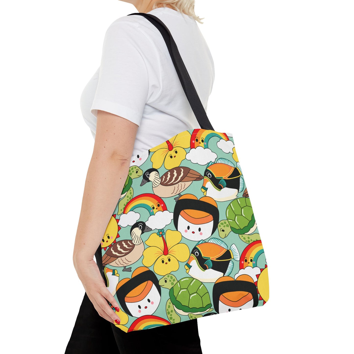 State Icons Aqua - All-Over Print Tote Bag