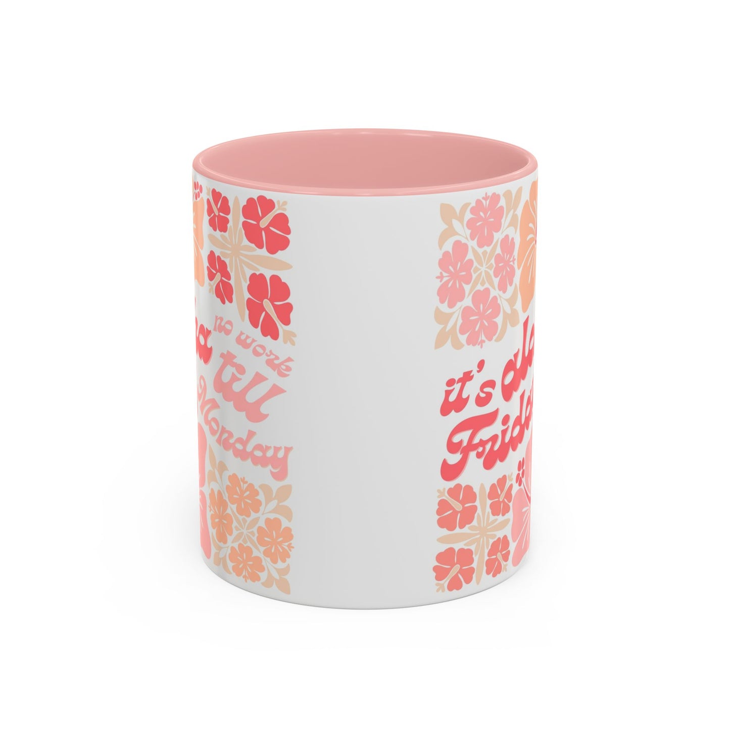 "It's Aloha Friday" Jigsaw Pink - Accent Coffee Mug