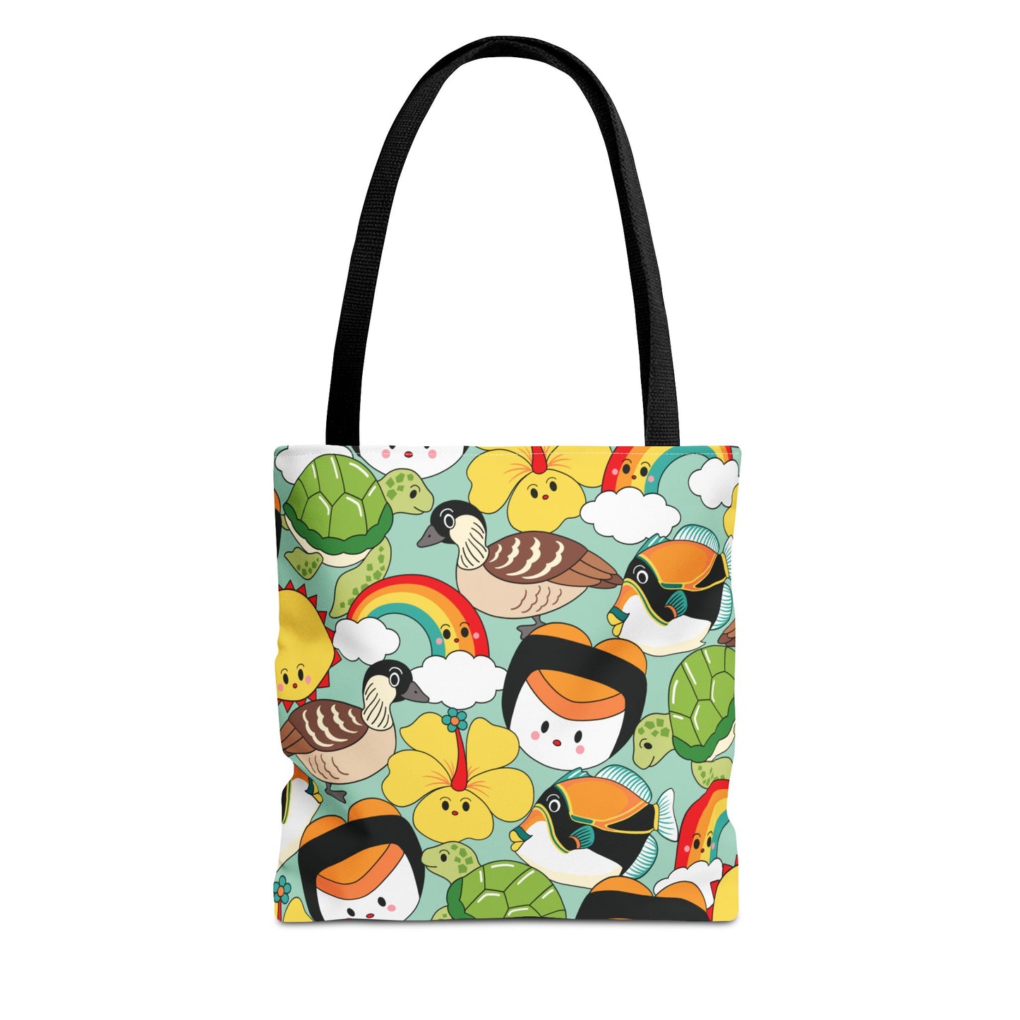 State Icons Aqua - All-Over Print Tote Bag