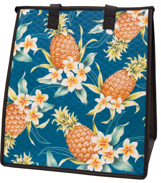 Pineapple Patch Teal - Large Insulated